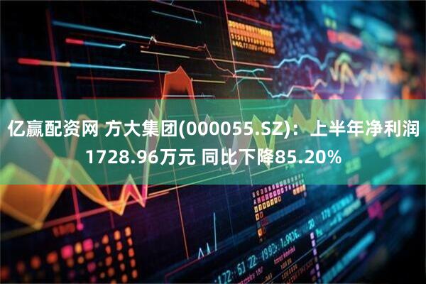 亿赢配资网 方大集团(000055.SZ)：上半年净利润1728.96万元 同比下降85.20%